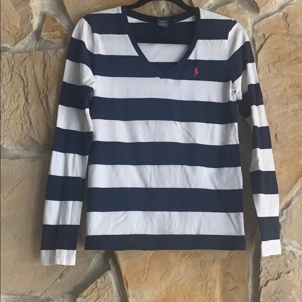 Ralph Lauren Sport Blue and White Stripped Shirt